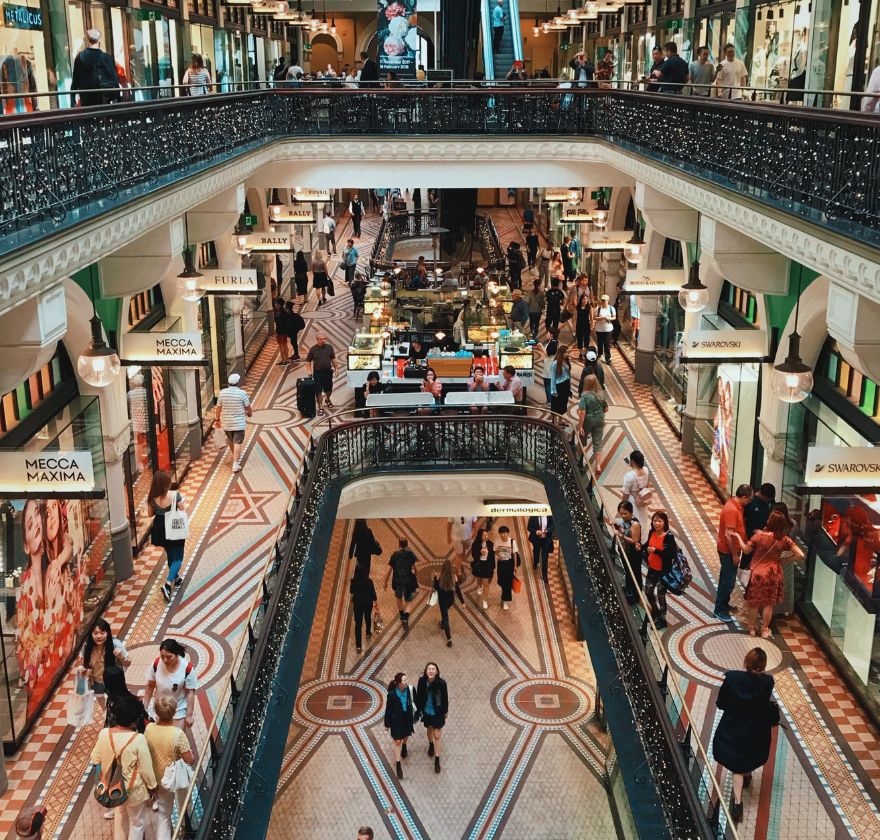Psychosocial hazard kit for retail and customer service — busy shopping arcade